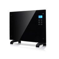 SL Electric Panel Heater Crystal Glass Flat Convector LED Screen W/Remote Control Black 1500W N2