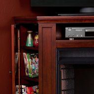 Carter 48 in. Convertible Electric Indoor Portable Corner Fireplace Heater in Cherry, Can Fit Flat TV up to 46... N7