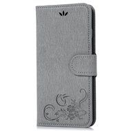 iPhone 7 Plus Case (5.5 inch) - Flip Wallet Stand Case Embossed Flowers PU Leather Shock-Absorption Soft TPU Inner... N27