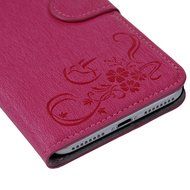 iPhone 7 Plus Case (5.5 inch) - Flip Wallet Stand Case Embossed Flowers PU Leather Shock-Absorption Soft TPU Inner... N31