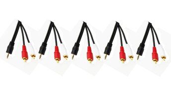 C&amp;E 2 Pack 3.5mm Stereo Male to Dual RCA Male (Right and Left) Audio Cable, 6 Foot CNE455810