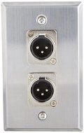 Seismic Audio SA-PLATE40 Stainless Steel Wall Plate Dual XLR Male Connectors for Cable Installation