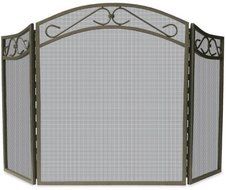 Arch Top Fireplace Screen, 33"Hx52"Wx2"D, BRONZE