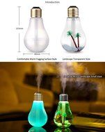 Taotuo 400ml Bulb Shape Colorful LED Night Lights USB Mini Desktop Aroma Humidifier Air Purifier Atomizer for... N12