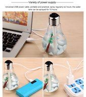 Taotuo 400ml Bulb Shape Colorful LED Night Lights USB Mini Desktop Aroma Humidifier Air Purifier Atomizer for... N13