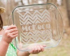 Personalized 8x8 inch 2 Quart Glass Baking Dish Custom Engraved MADE in the USA Includes Lid N2