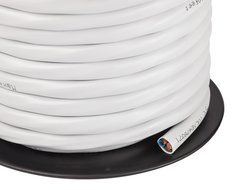In Wall Speaker Wire | 100 Feet | 14AWG CL3 Rated 4-Conductor Wire White Oxygen Free Copper includes banana plugs... N9