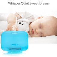 HEESAGA Aromatheraphy Essential Oil Diffuser, 500ml Ultrasonic Air Humidifier with 4 Timer Settings 7 LED Color... N4