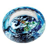 YOURNELO Round Air Pattern Crystal Cigarette Ashtray 4.6 Inches