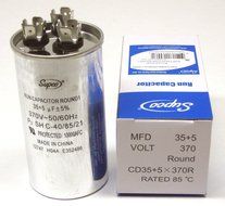 CD35+5X370R--ROUND DUAL RUN CAPACITOR N2