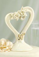 Hortense B. Hewitt Wedding Accessories 50th Anniversary Pearl Rose Cake Top