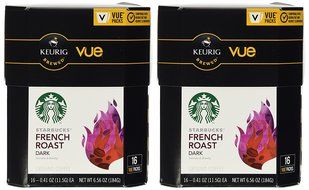 32 Count - Starbucks French Roast Coffee Vue Cup For Keurig Vue Brewers N2