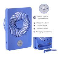 Battery Fan Mini USB Fan 3 Speed Rechargeable Table Fan with 18650 Rechargeable Battery (Blue) N2