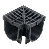 Regular Black Polymer Corner with Black Polymer Grate