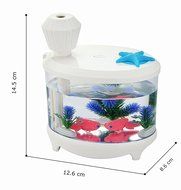 HOPESOOKY Fish Tank Nightlight Humidifier,460ML Air Purifier Mist Portable USB Aroma Steam Diffuser (White) N8