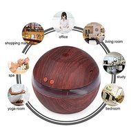 Ultrasonic Humidifier,Powstro Wood Grain 300ml Air Aroma Aromatherapy Essential Oil Diffuser With Blue LED Light... N11