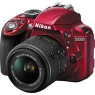 Nikon D3300 Digital SLR Camera &amp; 18-55mm G VR DX II Lens (Red) with WU-1a Wi-Fi Adapter + 32GB Card + Battery...