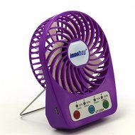 Innobay&reg; Mini Handy Portable Rechargeable Fan Operated by Built-in Lithium Battery, 7 blades, 4 Speeds of Air... N9