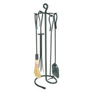 Minuteman International Shepherds Hook 5 pc. Graphite Fireplace Tool Set