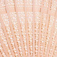 Leegoal(TM) Pink and Green Cherry Blossom Pattern Lace Bamboo Handheld Folding Fans for Girls Women N38