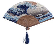 Leegoal(TM) Pink and Green Cherry Blossom Pattern Lace Bamboo Handheld Folding Fans for Girls Women N42