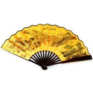 Leegoal(TM) Pink and Green Cherry Blossom Pattern Lace Bamboo Handheld Folding Fans for Girls Women N47