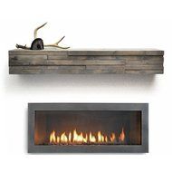 Modern Fireplace Mantel Shelf Shelf Length: 72" Length, Finish: Silverwood Stain