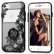 iPhone 7 Case (4.7 inch) - 360 Degree Rotating Ring Holder Kickstand Shockproof Soft TPU Skin Bumper Frame + PC... N16