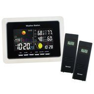 WWVB RCC Wireless Weather Station with LED Backlight ,8 Moonphase Temperature Outdoors-Indoors Monitoring Clocks... N4