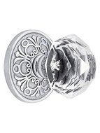 Lancaster Rosette With Diamond Knobs Double Dummy In Polished Chrome. Old Door Knobs. by Emtek