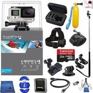 Gopro Hero 4 Silver 14 Piece Advanced Bundle Includes: Go Pro Hero4 Silver + Case + Floaty Bobber + Head Strap...
