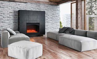 Amantii Zero Clearance Series Built-In Electric Fireplace with Arched Frame and Ember Media Kit, 31 Inch N5