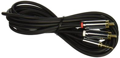 Monoprice 109768 6-Feet 3.5mm Stereo Male to RCA Stereo Male Gold Plated Cable for Mobile, Black N2