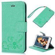 iPhone 7 Plus Case (5.5 inch) - Flip Wallet Stand Case Embossed Flowers PU Leather Shock-Absorption Soft TPU Inner... N38