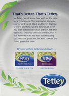 Tetley, Black &amp; Green Tea Bags, 72 Count, 5.08oz Box (Pack of 3) N4