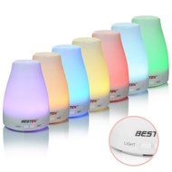 BESTEK 120ml Aromatherapy Essential Oil Diffuser Portable Ultrasonic Cool Mist Aroma Humidifier with 7 LED Lights... N3