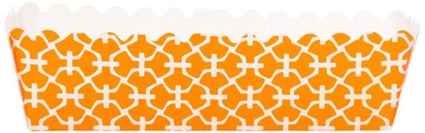 Simply Baked MA-006 TANG 6-Pack Paper Loaf Baking Pans, Tangerine Lattice Design