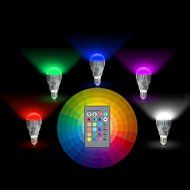 GPCT LED 9W Color Changing Bulb with 64 Levels of Brightness and 3 Lighting Modes - RGB