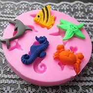 Sea Animal Silicone Fondant Mold Sugar Craft Cake Baking Mats Decorating Tools Mould