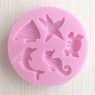 Sea Animal Silicone Fondant Mold Sugar Craft Cake Baking Mats Decorating Tools Mould N2
