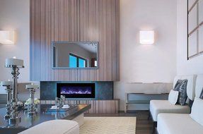 Amantii Wall Mount / Flush Mount Series Electric Fireplace with Ice Media Kit, 60 Inch N16