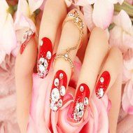 EVTECH(TM) 24 Pcs Nail Decals Floral Bowknot Pearl Diamond Rhinestone Crystal French Artificial Half False Nails... N9