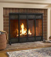 Plow &amp; Hearth Old World Fire Screen with Sliding Doors, 38&#039;&#039; x 31&#039;&#039; N2