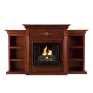 42&#039;&#039; Electric Fireplace LED Light with Book Shelf, TV/Media Stand, Mahogany N5