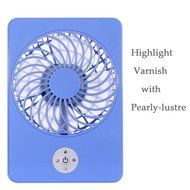 Battery Fan Mini USB Fan 3 Speed Rechargeable Table Fan with 18650 Rechargeable Battery (Blue) N3