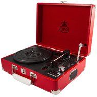 GPO Attache Briefcase Style 3-Speed Portable Vinyl Turntable with Built-in Stereo Speakers and USB Stick for Recording...