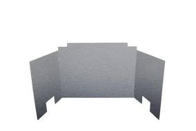 Contemporary Three Panel Satin Stainless Steel Fyreback - 18 inch