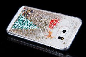 Galaxy Note 5 Case,Galaxy Note 5 Liquid Cover,PHEZEN Christmas Tree Santa Claus Design Cool Quicksand Moving Stars... N26