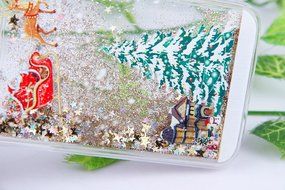 Galaxy Note 5 Case,Galaxy Note 5 Liquid Cover,PHEZEN Christmas Tree Santa Claus Design Cool Quicksand Moving Stars... N27