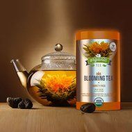 Organic Blooming Tea - 14-Count Variety Pack of Flowering Tea in a Gift Canister - 100% Organic Calendula Flowers... N4